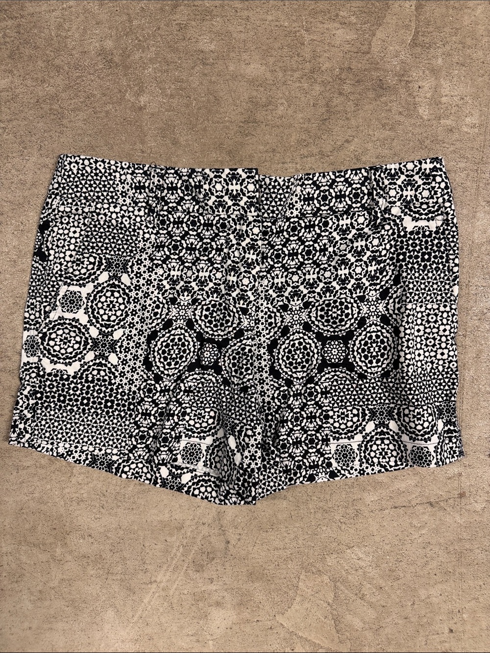 Women's Black and White Patterned Dress Shorts